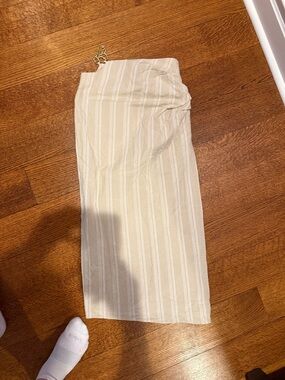 Zara flax striped midi skirt